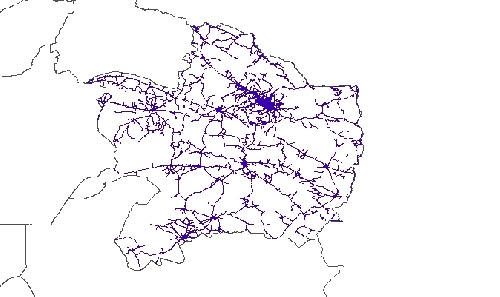 نقشه GIS راههای استان خراسان رضوی با آخرین تغییرات سال 96در فرمت Shapefile 