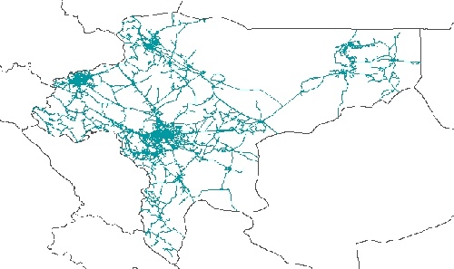 نقشه GIS راههای استان اصفهان با آخرین تغییرات سال 96در فرمت Shapefile 
