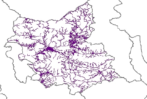 نقشه GIS راههای استان آذربایجان شرقی با آخرین تغییرات سال 96در فرمت Shapefile 