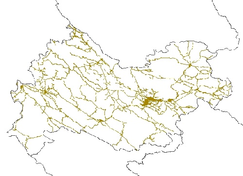 نقشه GIS راههای استان کرمانشاه با آخرین تغییرات سال 96در فرمت Shapefile 