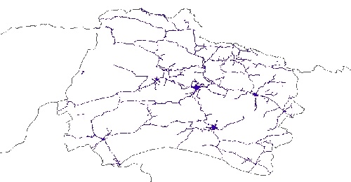 نقشه GIS راههای استان خراسان شمالی با آخرین تغییرات سال 96در فرمت Shapefile 
