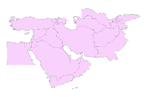دانلود جدید ترین شیپ فایل(نقشه GIS)  مرزبندی کشورهای خاورمیانه