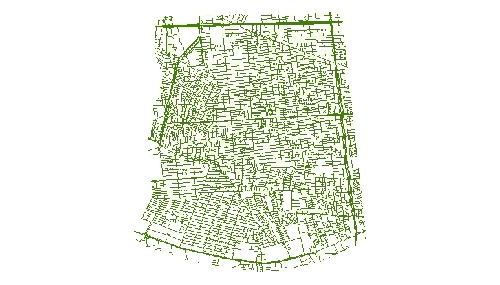 نقشه GIS معابر منطقه ده-10 شهر تهران با آخرین تغییرات سال 96در فرمت Shapefile  