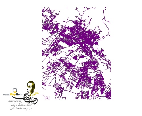 نقشه GIS شبکه معابر  شهر کرج با آخرین تغییرات سال 96در فرمت Shapefile  