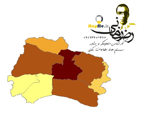 دانلود شیپ فایل(نقشه GIS)نتایج سرشماری سال 1395استان خراسان شمالی به تفکیک شهرستان(اطلاعات جمعیتی)