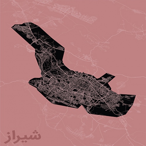دانلود فایل وکتور پوستر نقشه گرافیکی خیابان های شهر شیراز