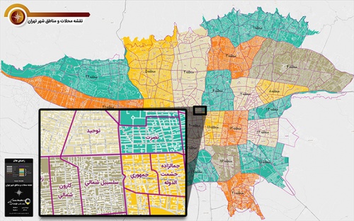  نقشه pdf محلات و مناطق شهر تهران