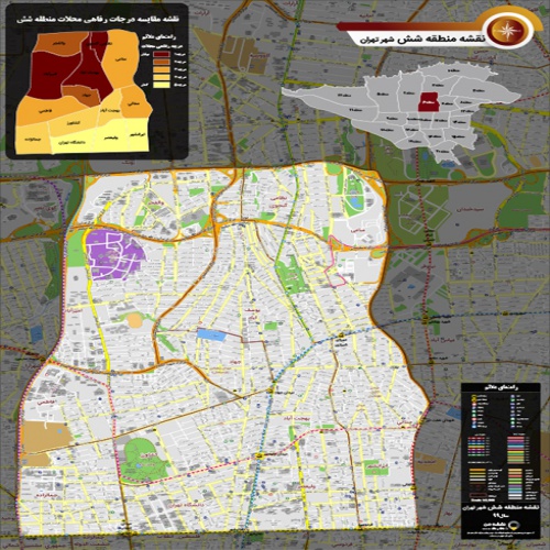 دانلود جدیدترین نقشه pdf منطقه شش شهر تهران بزرگ با کیفیت بسیار بالا در ابعاد بزرگ