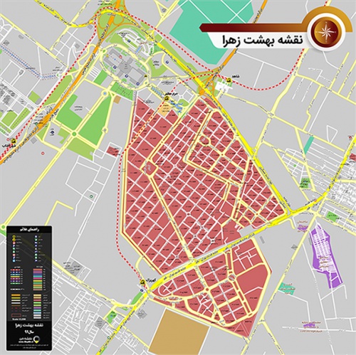 دانلود جدیدترین نقشه pdf بهشت زهرا با کیفیت بسیار بالا در ابعاد بزرگ