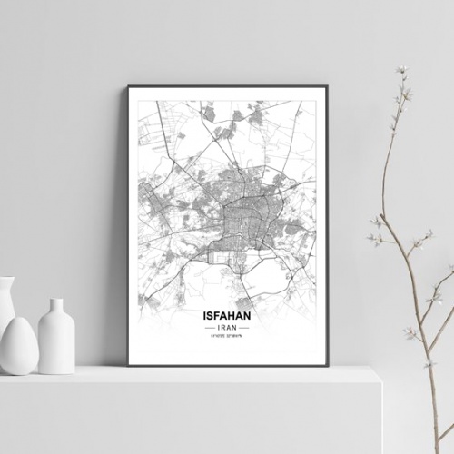 پوستر نقشه مدرن شهر اصفهان در فرمت pdf