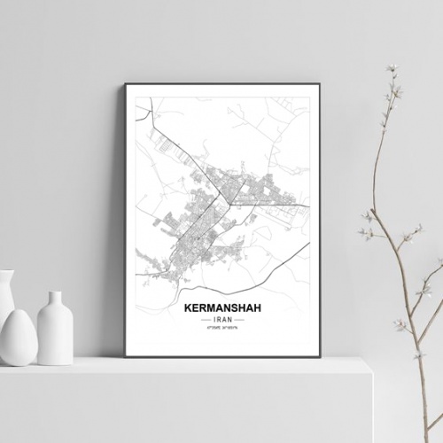 پوستر نقشه مدرن شهر کرمانشاه در فرمت pdf