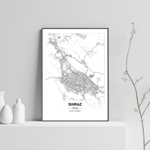 پوستر نقشه مدرن شهر شیراز در فرمت pdf