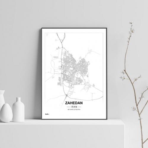 پوستر نقشه مدرن شهر زاهدان در فرمت pdf