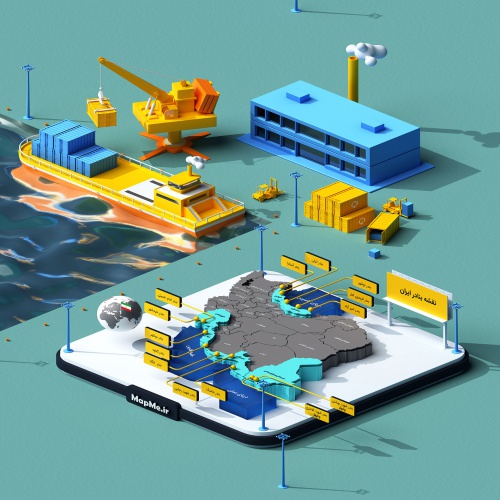 نقشه سه بعدی بنادر ایران