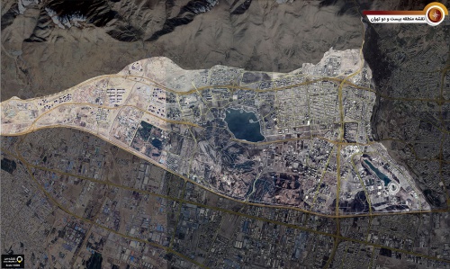 دانلود جدیدترین نقشه و تصویر ماهواره ای منطقه 22 شهر تهران بزرگ با کیفیت بسیار بالا  در ابعاد بزرگ