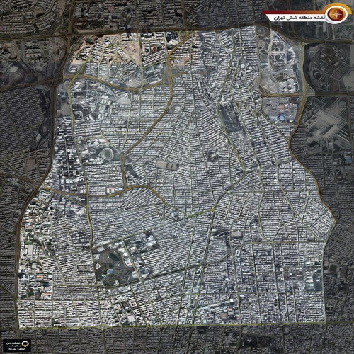 دانلود جدیدترین نقشه و تصویر ماهواره ای منطقه 6 شهر تهران بزرگ با کیفیت بسیار بالا  در ابعاد بزرگ