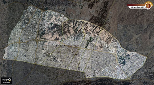 دانلود جدیدترین نقشه و تصویر ماهواره ای منطقه 4 شهر تهران بزرگ با کیفیت بسیار بالا  در ابعاد بزرگ