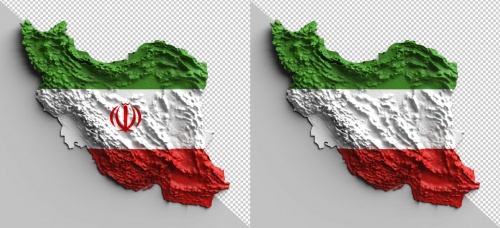 پرچم نقشه سه بعدی ایران