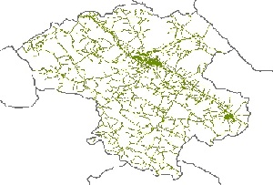 نقشه GIS راههای استان زنجان با آخرین تغییرات سال 96در فرمت Shapefile 