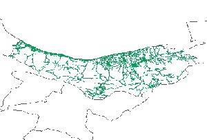 نقشه GIS راههای استان مازندران با آخرین تغییرات سال 96در فرمت Shapefile 