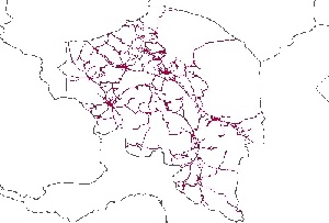 نقشه GIS راههای استان کرمان با آخرین تغییرات سال 96در فرمت Shapefile 