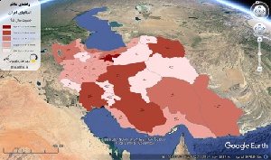 دانلود نقشه KML جمعیت استانهای کشور بر اساس سرشماری سال 95 قابل نمایش در گوگل ارث