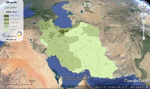 دانلود نقشه KML تراکم جمعیت استانهای کشور بر اساس سرشماری سال 95 قابل نمایش در گوگل ارث