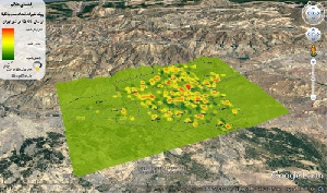 نقشه KML حرارتی روند تغییرات شعب بانکها بین سالهای 90 تا 95