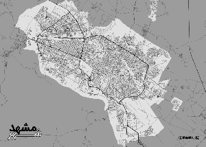فایل وکتور pdf طرح گرافیکی نقشه خیابان های شهر مشهد(طرح5)