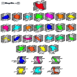دانلود آیکون وکتور زیبا نقشه ایران و استانهای کشور در فرمت EPS 
