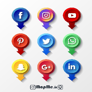 دانلود فایل وکتور سه بعدی لوگو شبکه های اجتماعی محبوب 