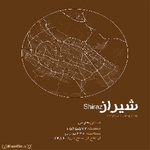 فایل وکتور pdf طرح گرافیکی نقشه خیابان های شهر شیراز 