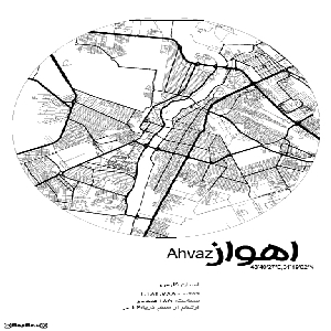 فایل وکتور pdf طرح گرافیکی نقشه خیابان های شهر اهواز2