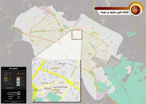 دانلود جدیدترین نقشه pdf شهر مشهد با کیفیت بسیار بالا در ابعاد بزرگ