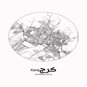 دانلود فایل وکتور پوستر نقشه راههای شهر کرج
