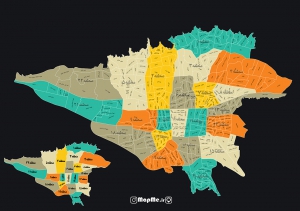 دانلود جدیدترین نقشه pdf محلات و مناطق شهر تهران 