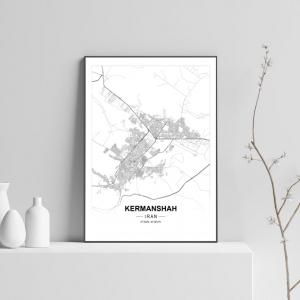 پوستر نقشه مدرن شهر کرمانشاه در فرمت pdf