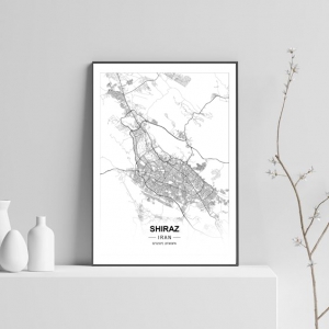 پوستر نقشه مدرن شهر شیراز در فرمت pdf