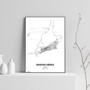 پوستر نقشه مدرن شهر بندر عباس در فرمت pdf
