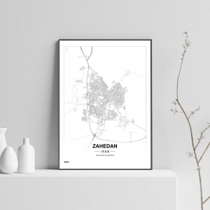 پوستر نقشه مدرن شهر زاهدان در فرمت pdf