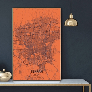 پوستر نقشه مدرن شهر تهران در فرمت عکس با کیفیت بالا