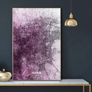 پوستر نقشه مدرن شهر تهران در فرمت عکس با کیفیت بالا