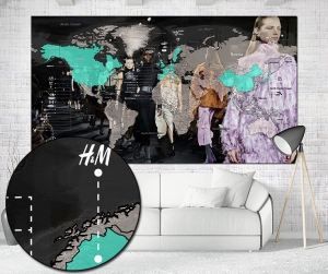 نقشه جهان با جزئیات دارای برترین برند های پوشاک در جهان