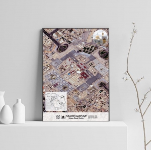 دانلود طرح پوستر تصویر ماهواره ای حرم امام رضا در سایز A3