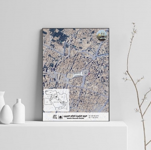 دانلود طرح پوستر تصویر ماهواره ای حرم حضرت معصومه در سایز A3