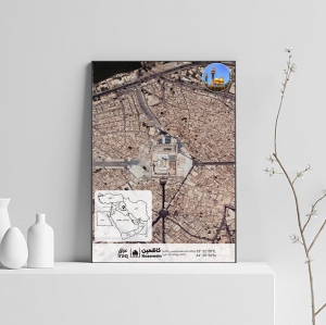 دانلود طرح پوستر تصویر ماهواره ای کاظمین حرم امام هفتم و نهم شیعیان در سایز A3