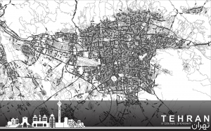 پوستر نقشه pdf گرافیکی خیابان های شهر تهران در سایز بزرگ