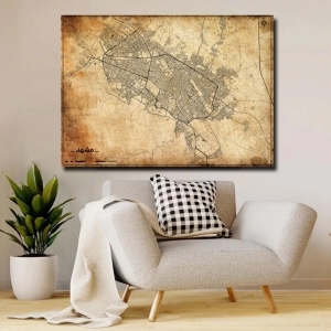 نقشه pdf دکوری شهر مشهد در ابعاد بزرگ با بافت پتینه