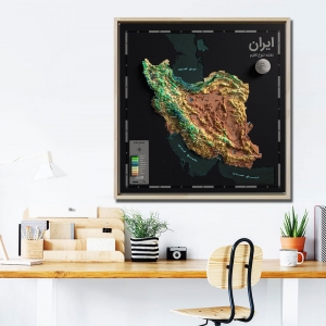 نقشه سه بعدی توپوگرافی ایران به همراه اقلیم های هشتگانه با کیفیت بالا در ابعاد بزرگ در قالب عکس طرح 1204