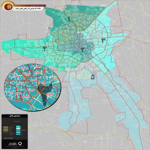 نقشه وکتور pdf کد پستی 5 رقمی شهر رشت به همراه مناطق شهرداری و پستی